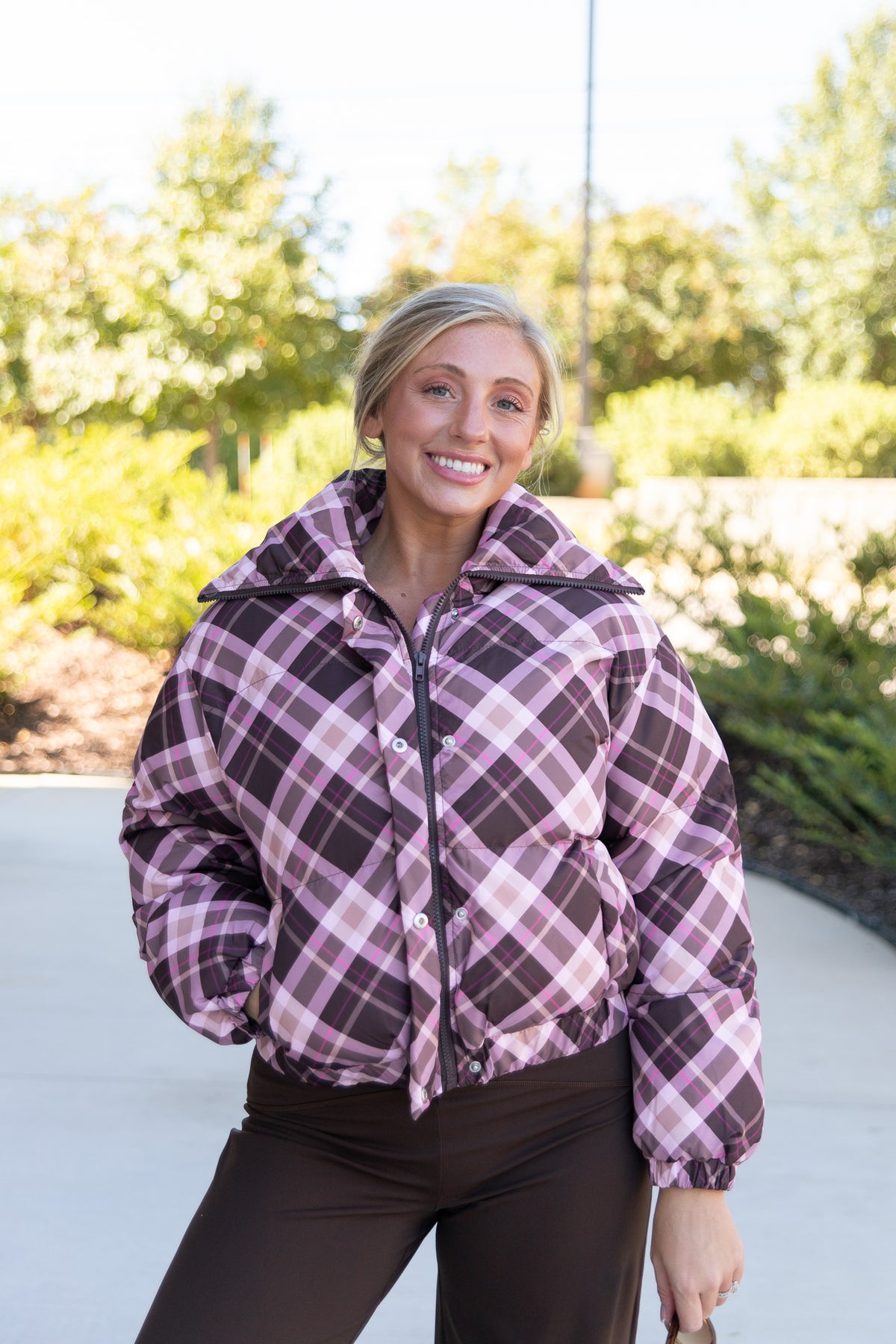 Mira Plaid Puffer Jacket