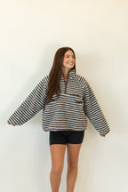 Ziva Striped Fleece Pullover
