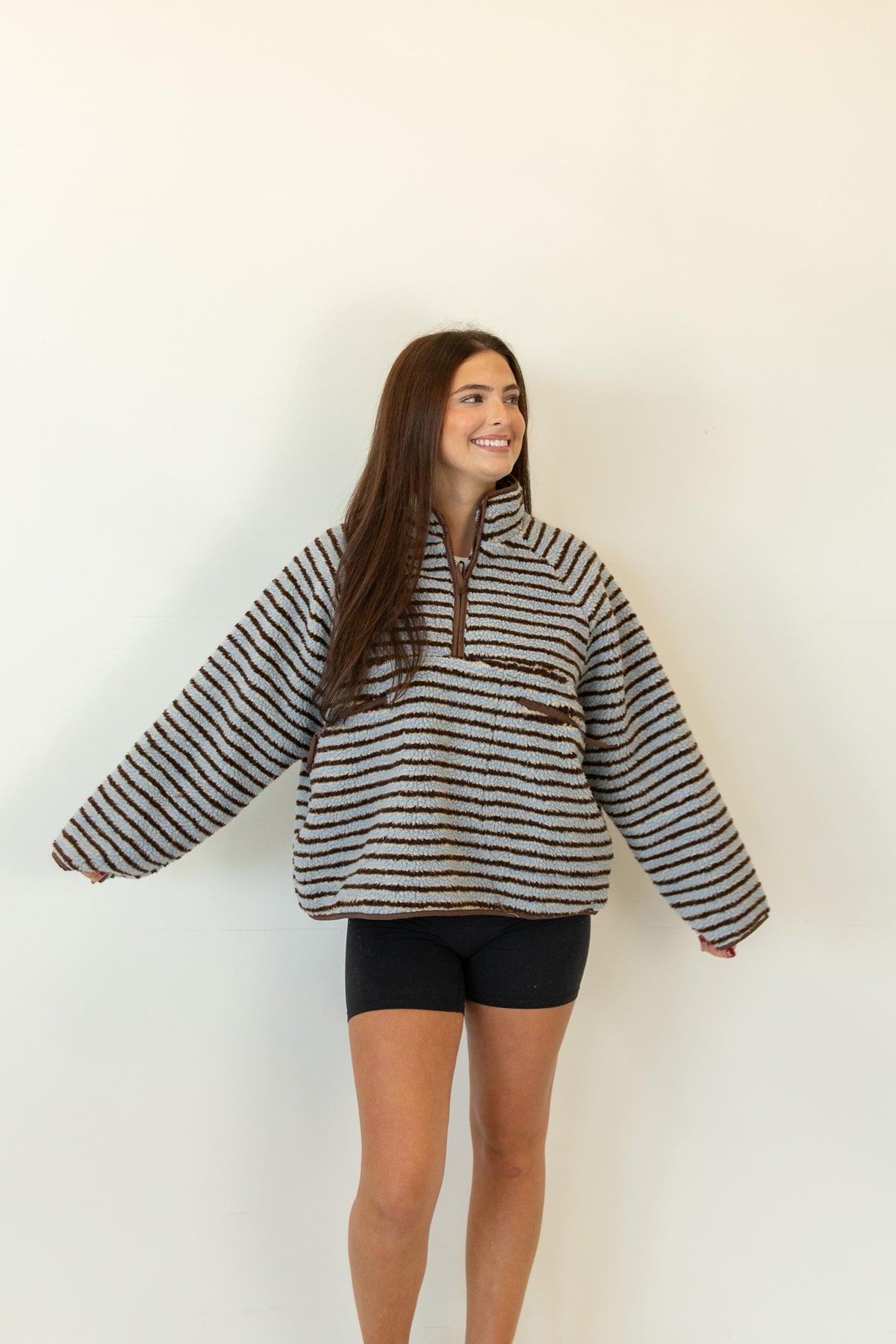 Ziva Striped Fleece Pullover