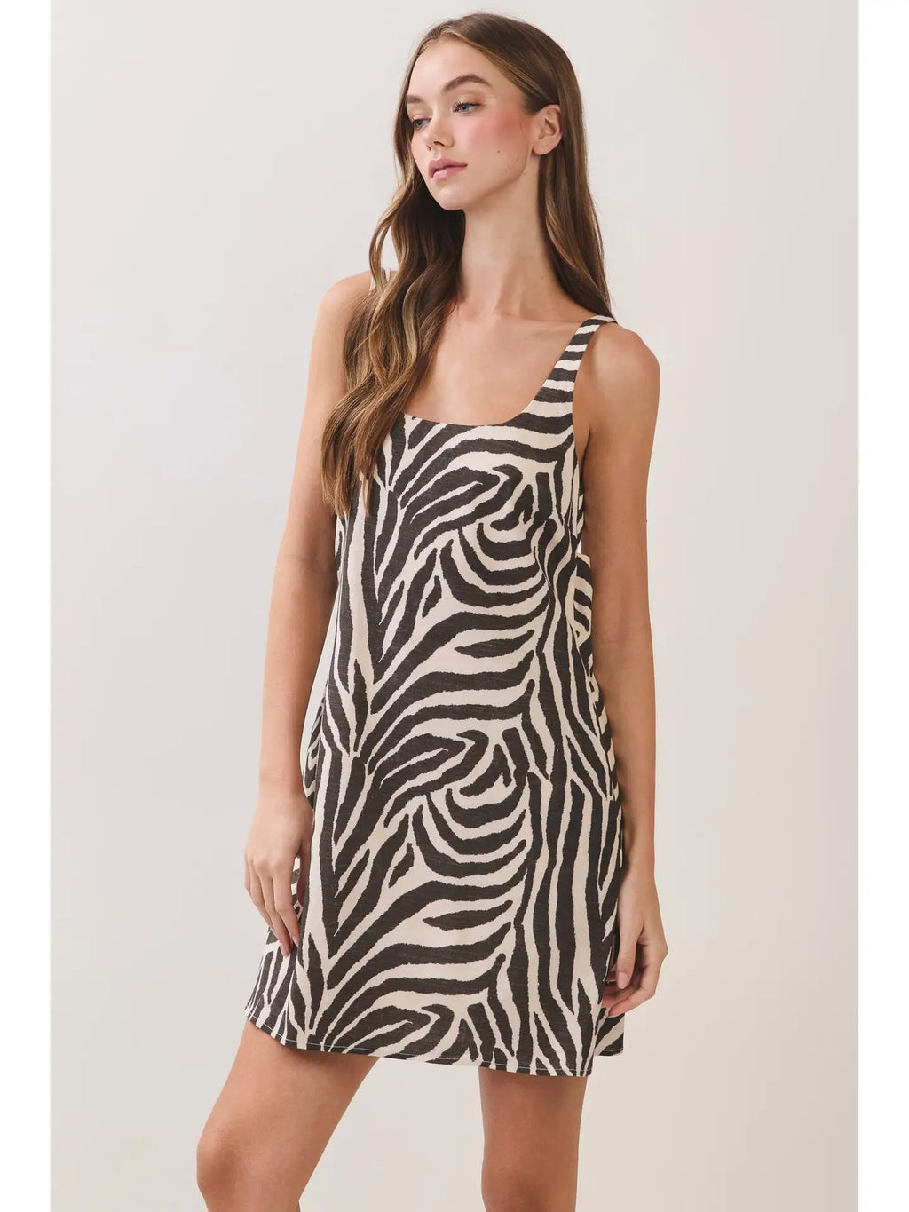 Mia Zebra Open Back Dress