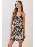 Mia Zebra Open Back Dress