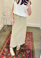High Rise Maxi Denim Skirt