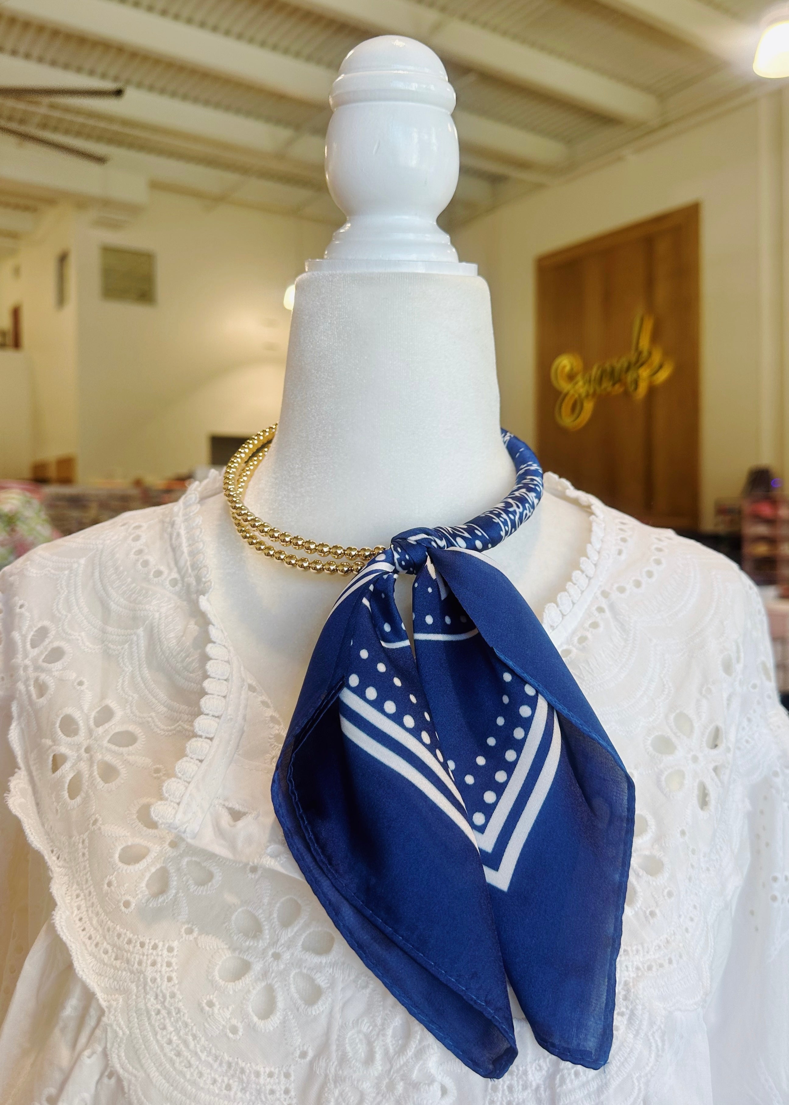 Silk Scarf Wrapped Collar Necklace