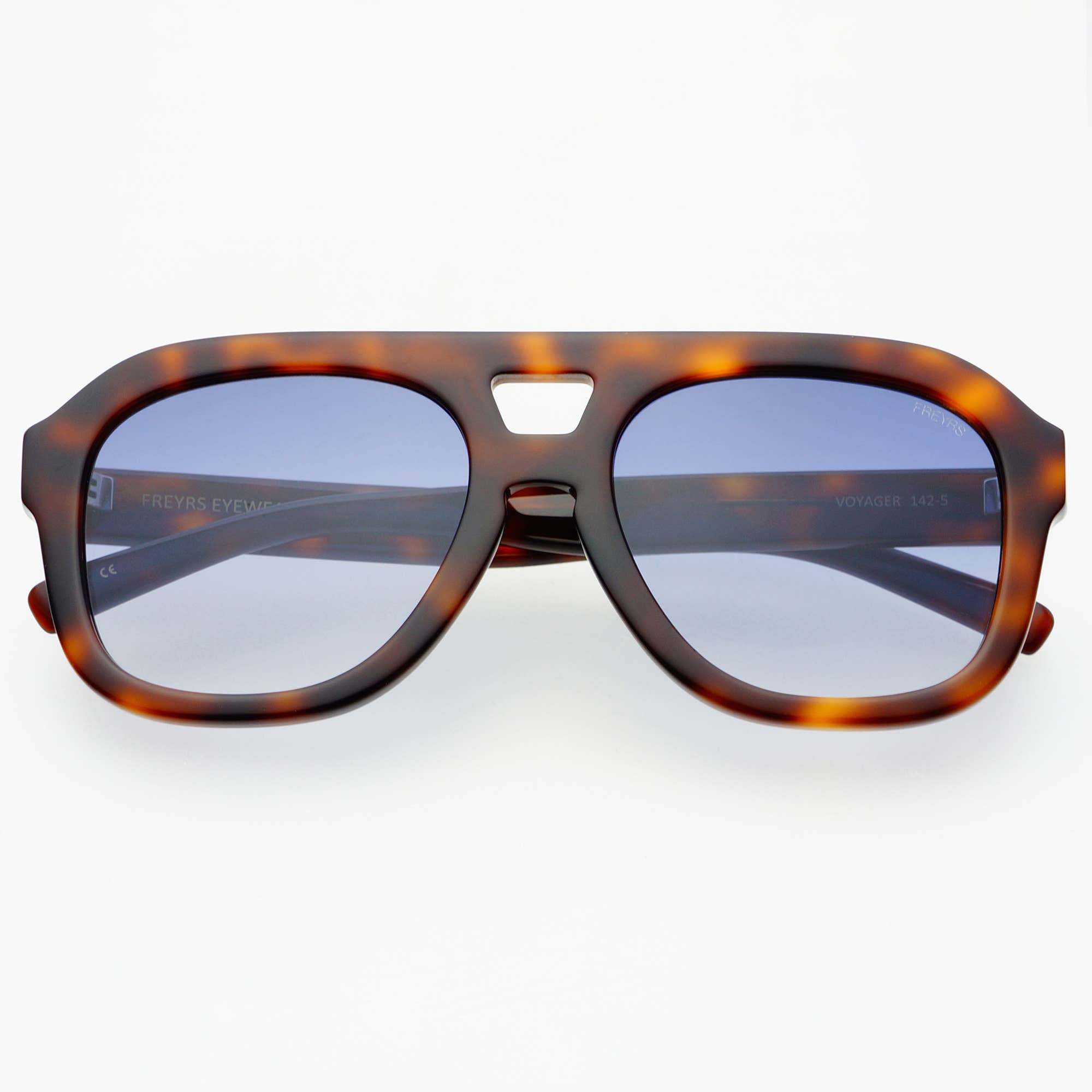 Voyager Acetate Oversized Aviator Sunglasses - Tortoise/Blue