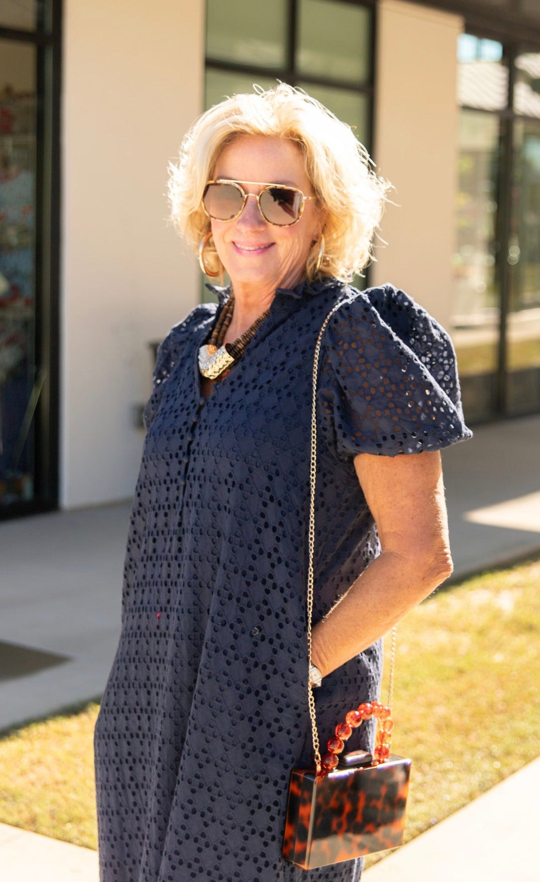 Holland Puff Sleeve Midi Dress
