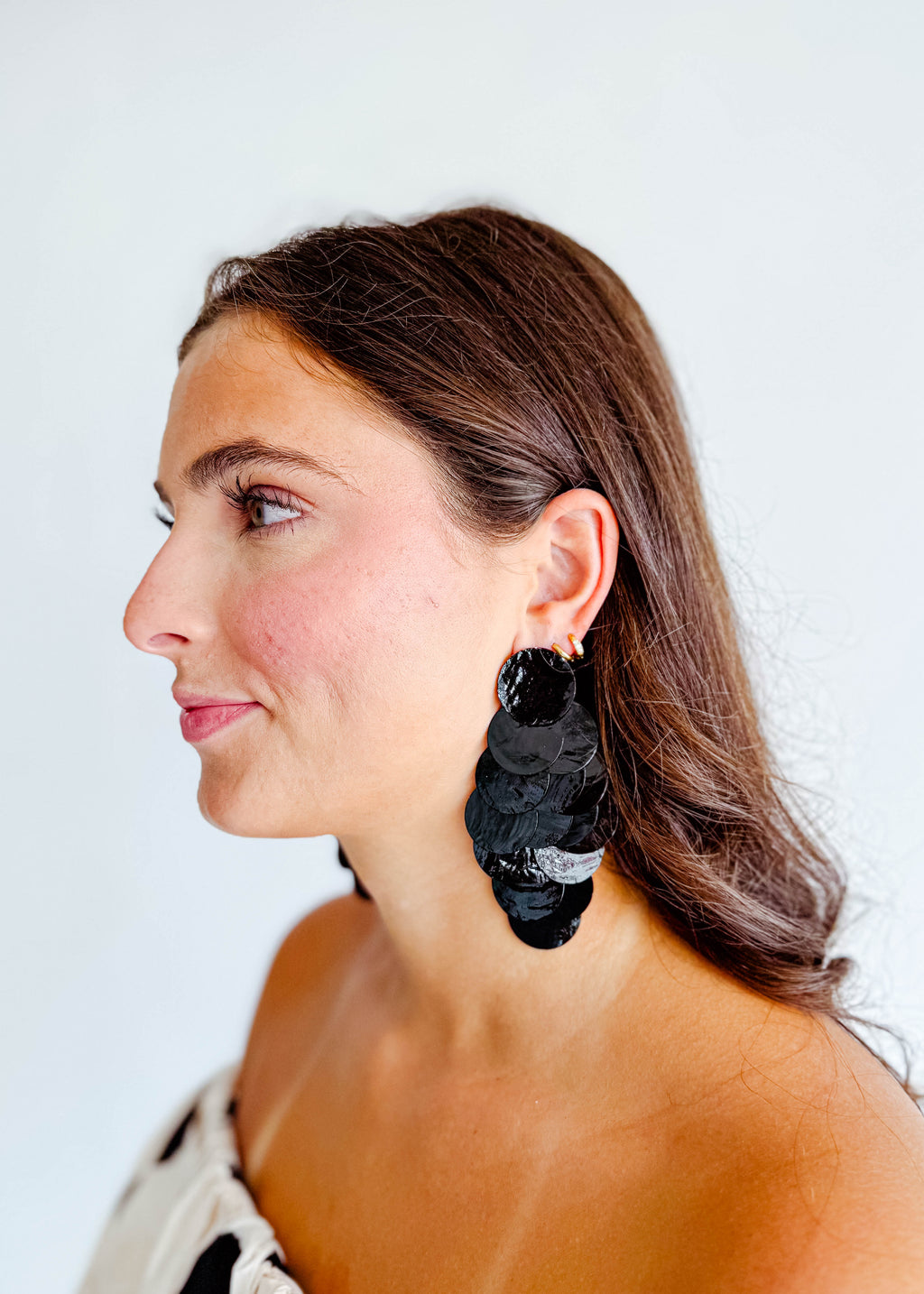 Shell Layered Statement Earrings
