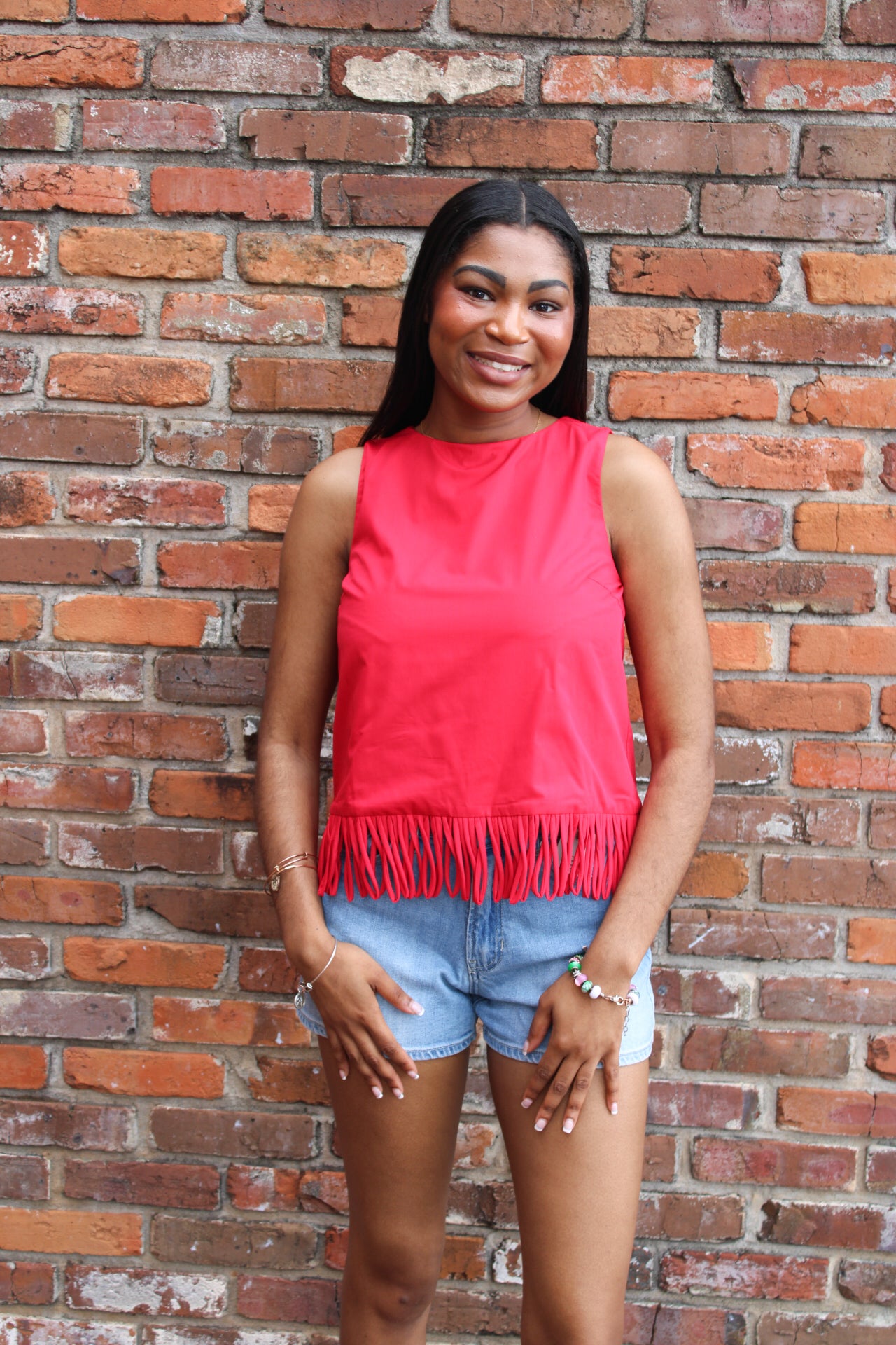 Adison Fringe Hem Sleeveless Top