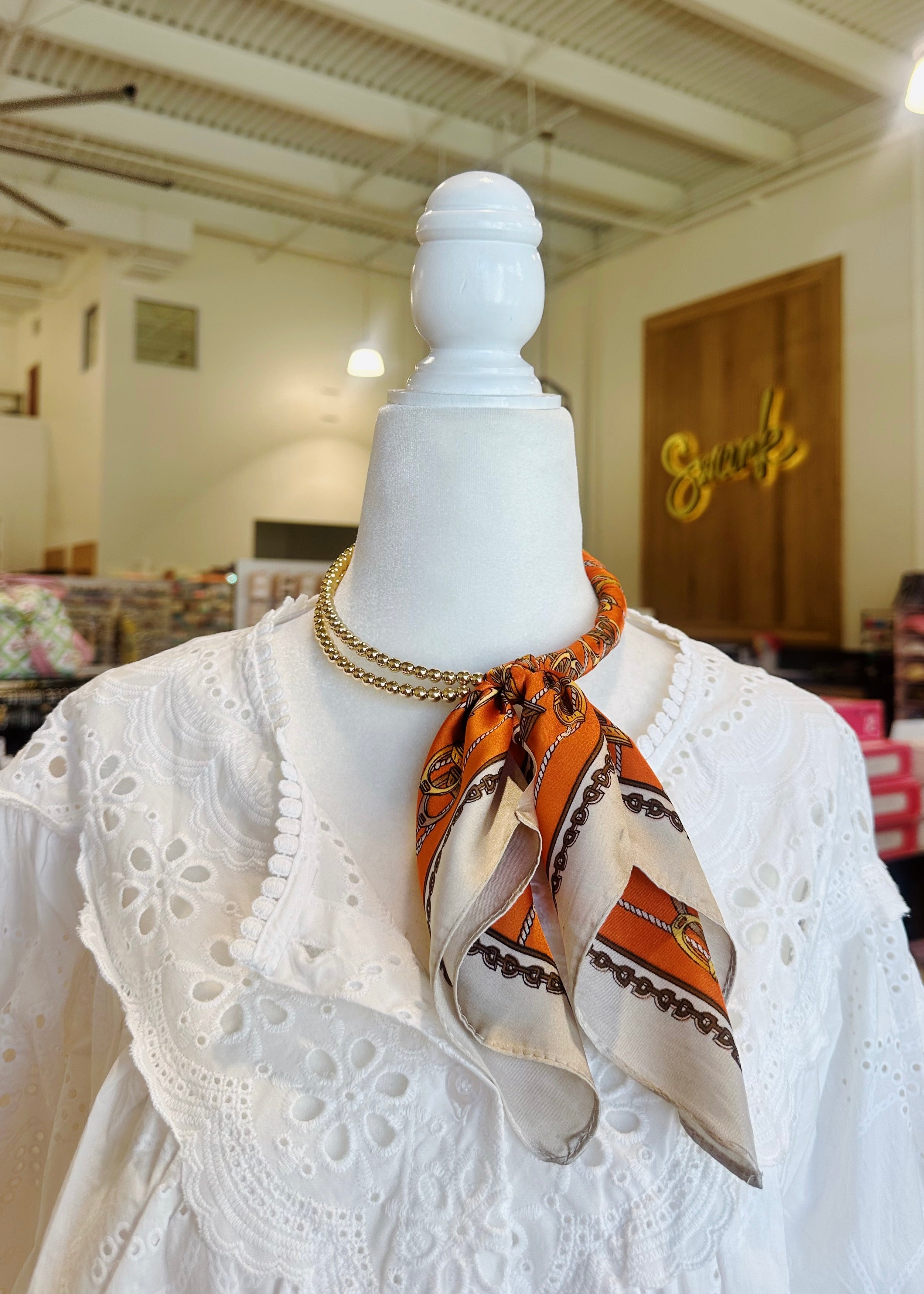 Silk Scarf Wrapped Collar Necklace