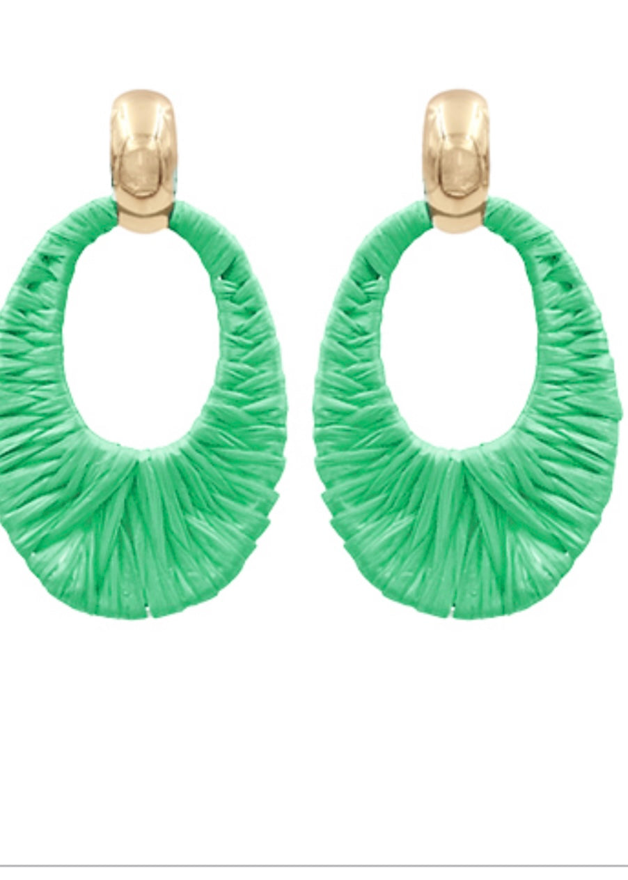 Raffia Oval Link Earring