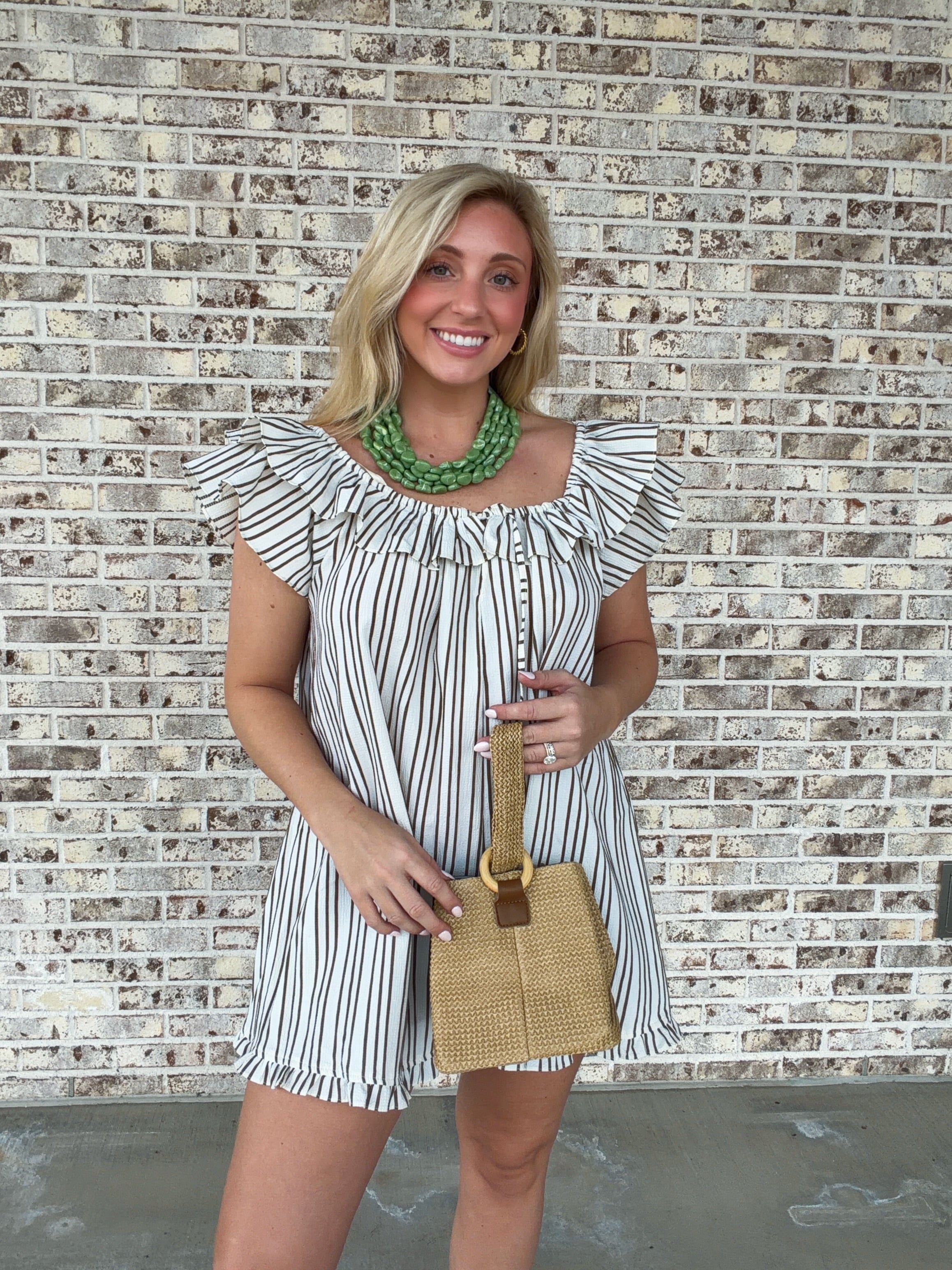Rachel Striped Ruffled Romper