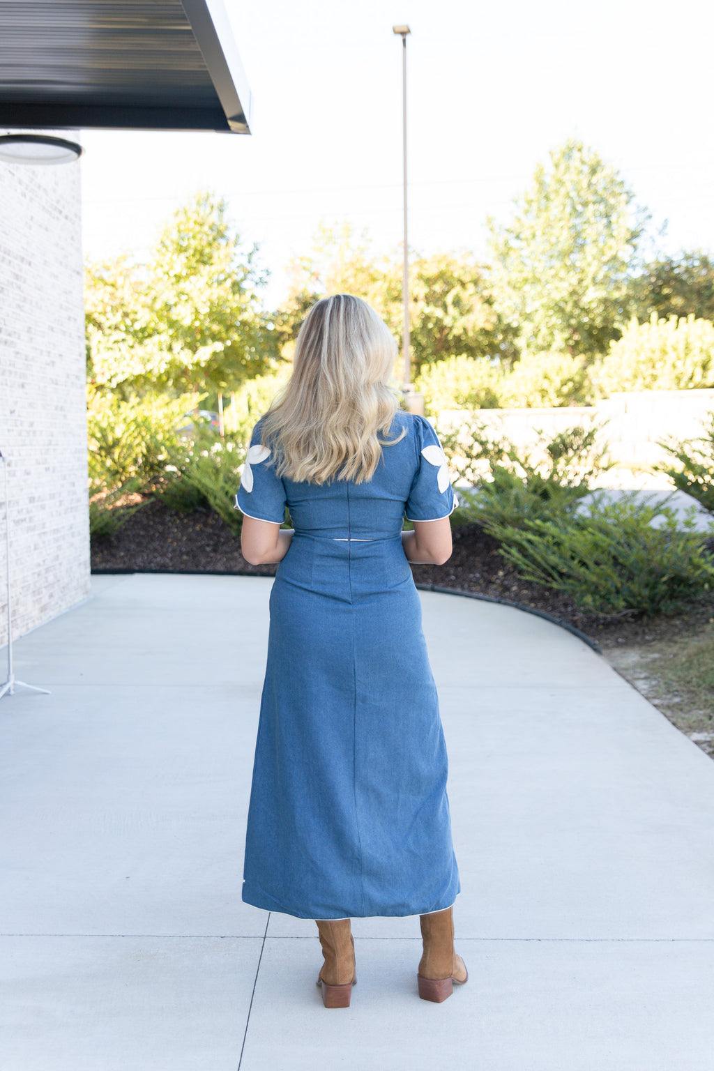 Delilah Denim Petal Midi Dress