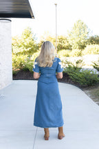 Delilah Denim Petal Midi Dress