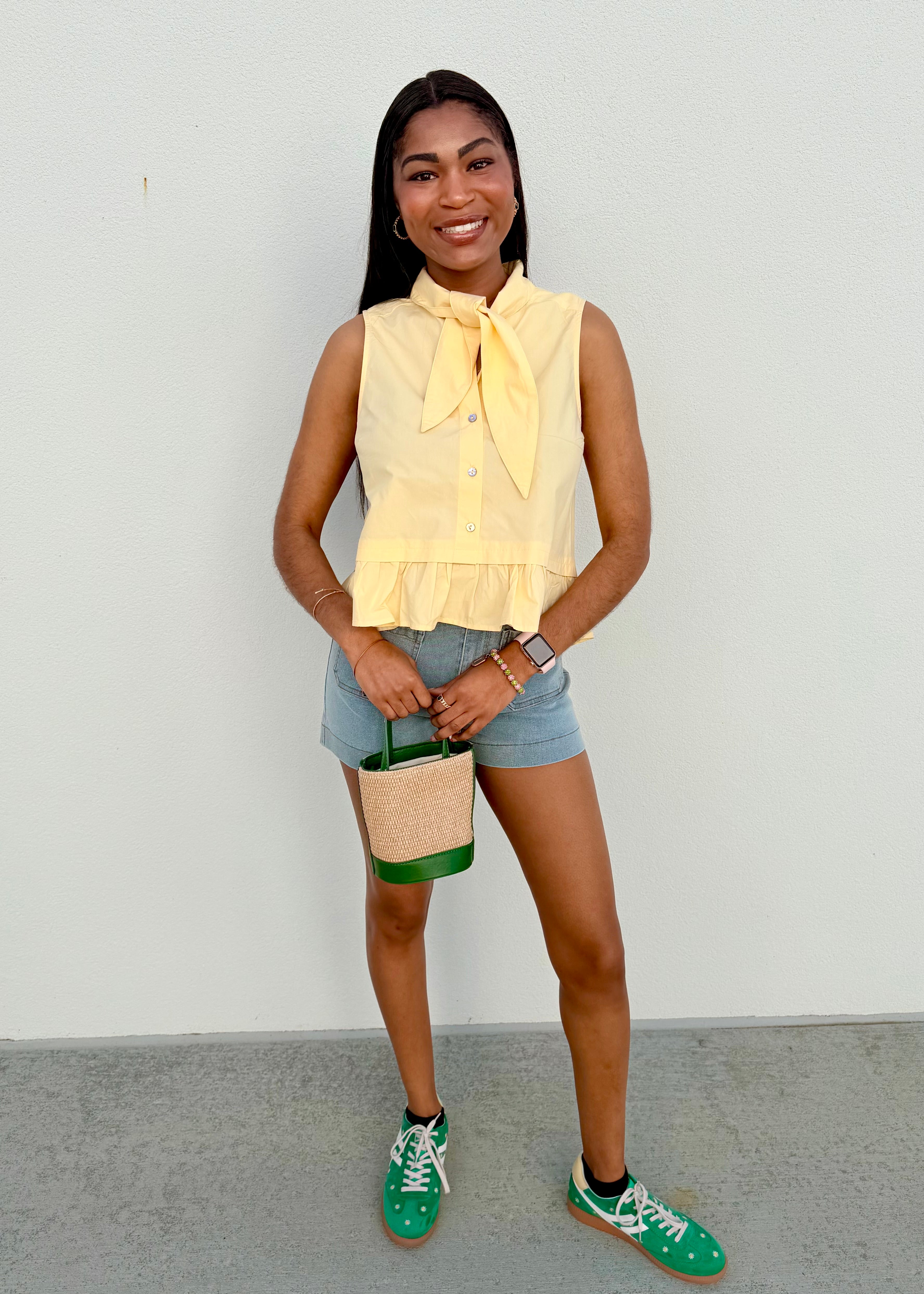 Sutton Structured Denim Shorts