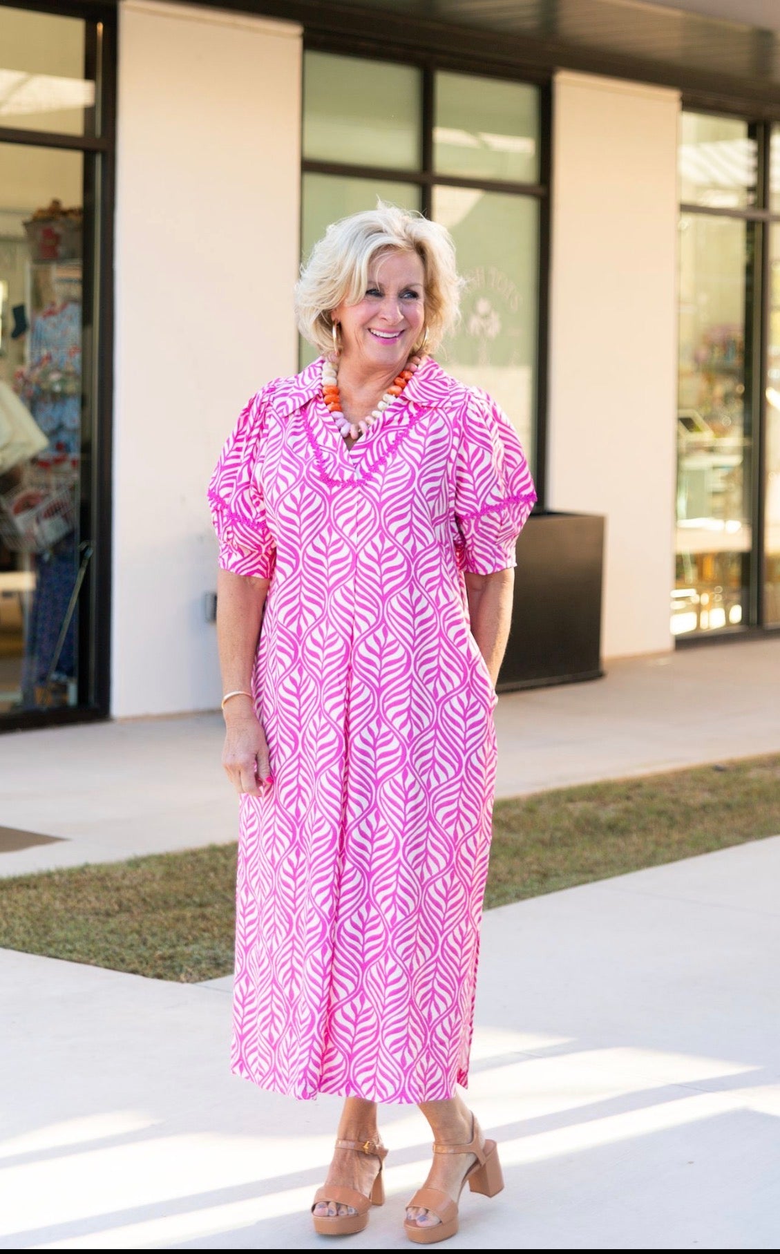 Giselle Puff Sleeve Midi Dress