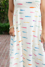 Capri Fish Print Midi Dress