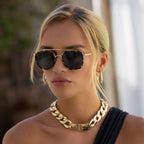 Weston Acetate Round Sunglasses - Yellow Tortoise / Gray