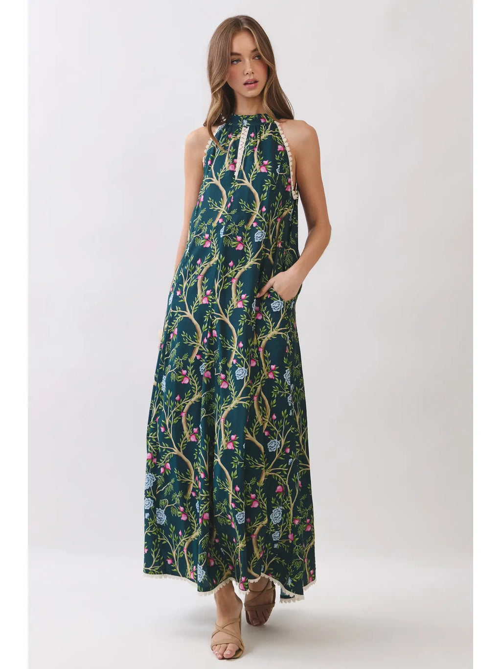 Nixie Floral Halter Maxi Dress