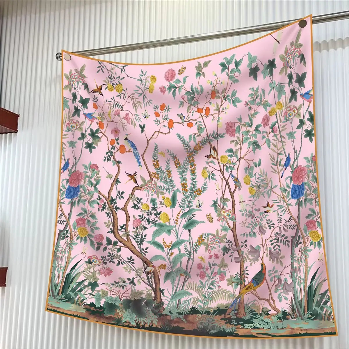 Jungle Birds Twill Silk Travel Scarf