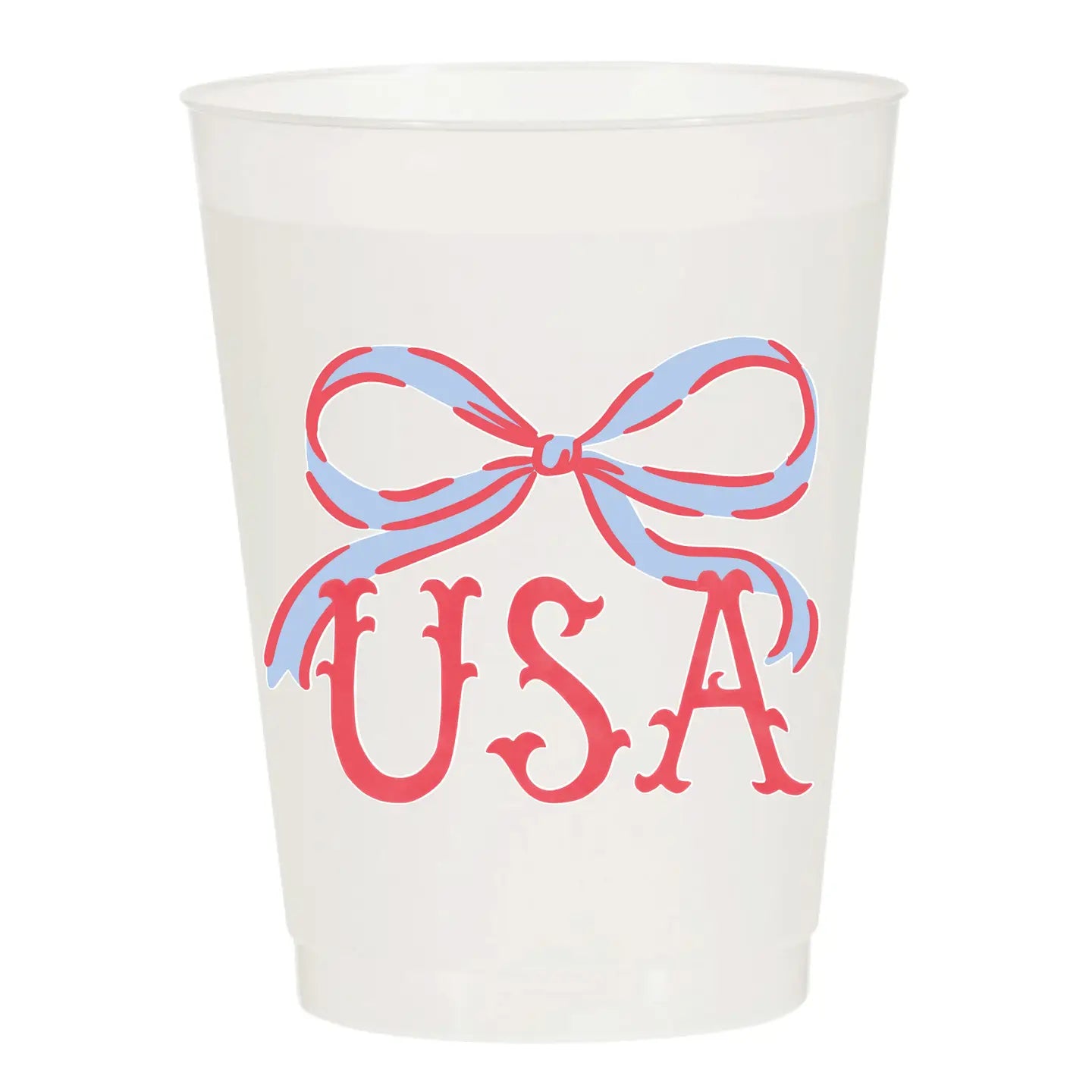 USA Bow Frosted Cups - Patriotic | Set of 10