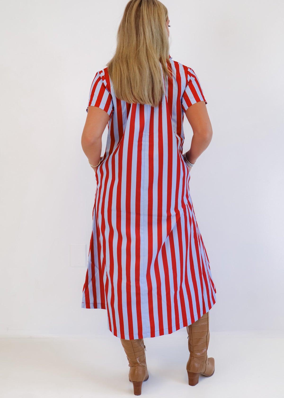 Mila Striped Midi Dress