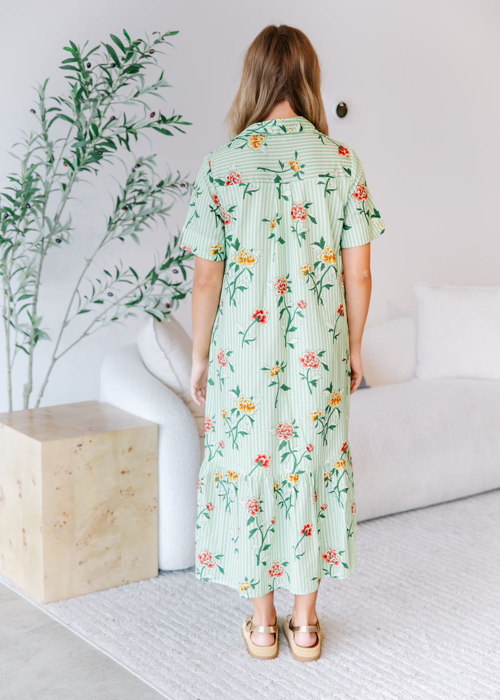 Marigold Floral Midi Dress