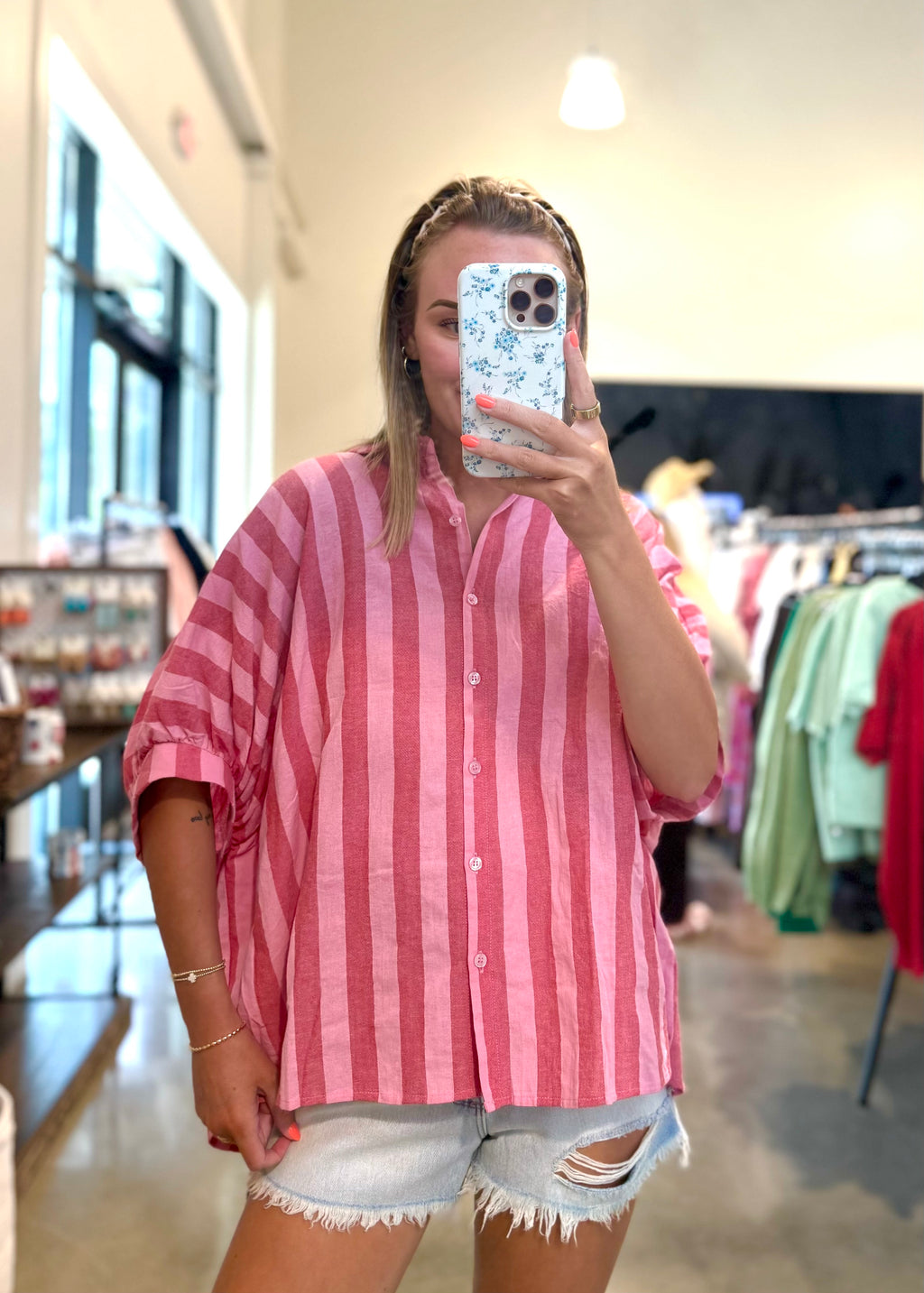 Alexis Striped Oversized Button Down