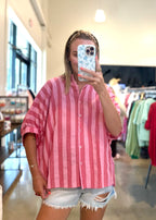 Alexis Striped Oversized Button Down