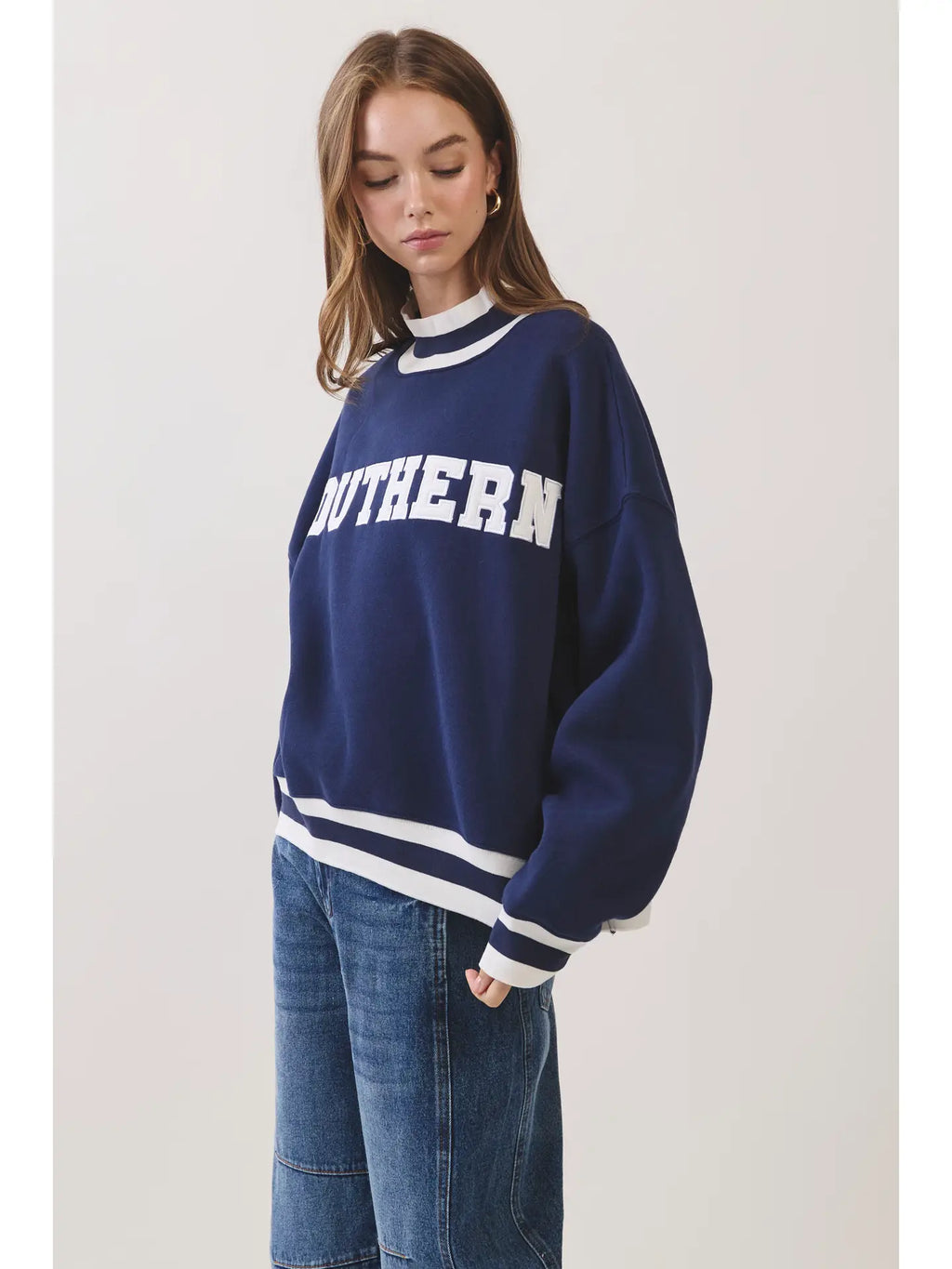 Baylee Southern Varsity Mock Neck Sweatshirt