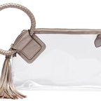 Scarlet Clear Ring Handle Bag with Tassel
