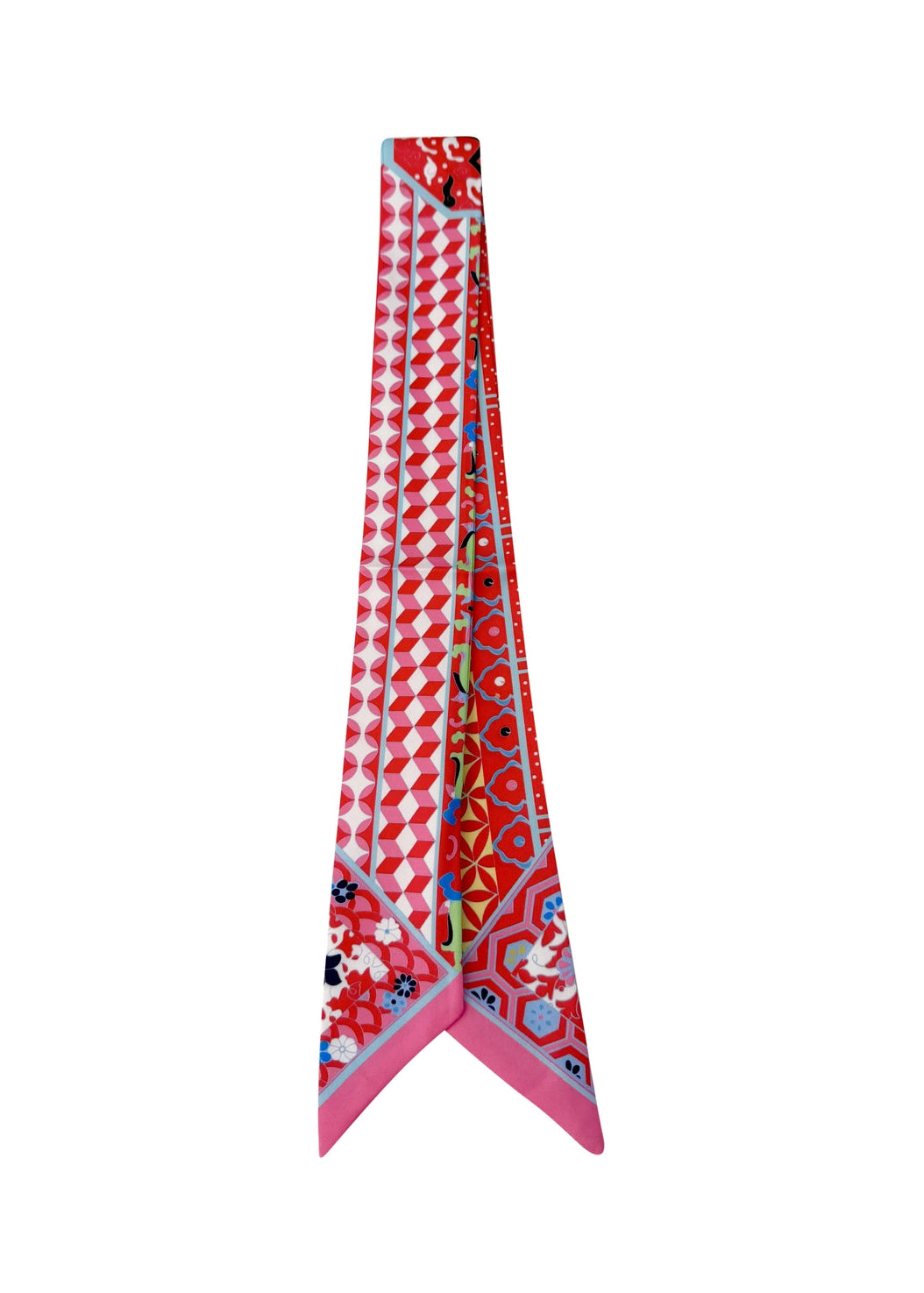 Colorful patterned scarf on a white background