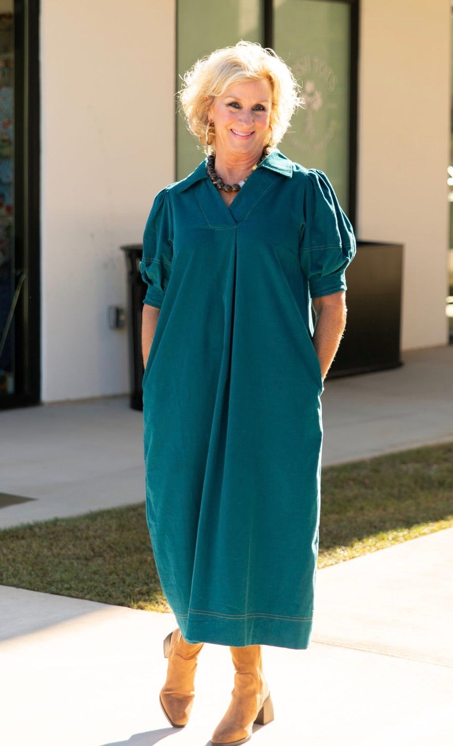 Calla Collar Midi Dress
