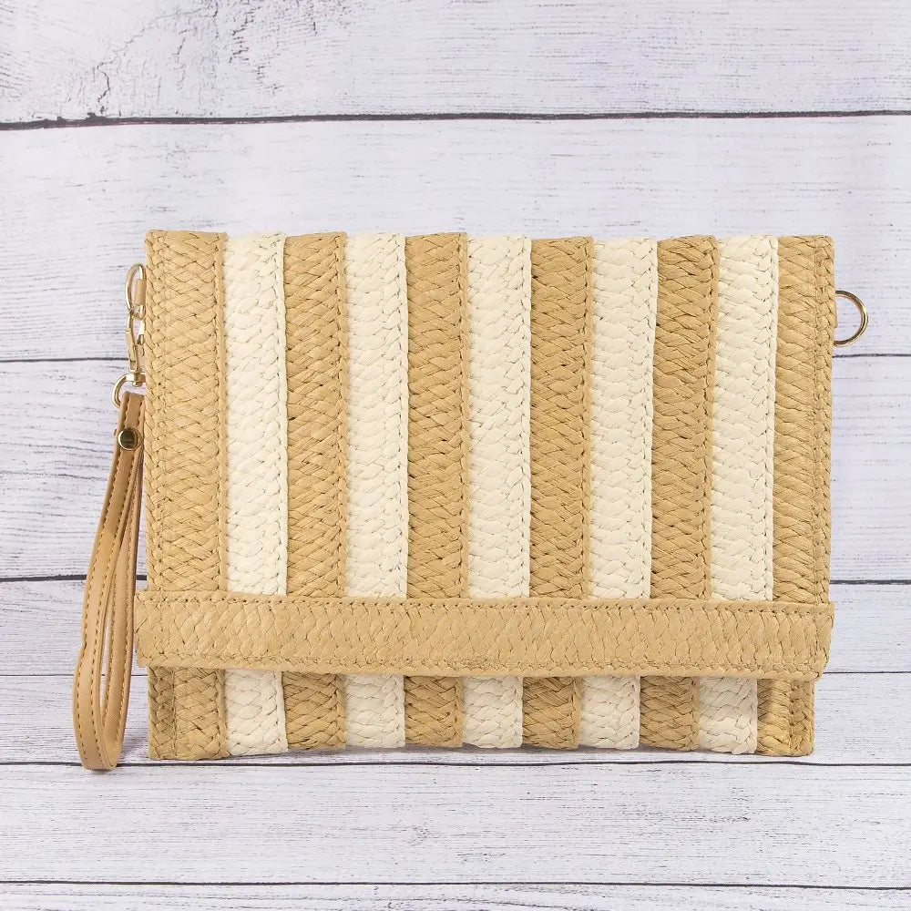 Tori Two-Tone Striped Clutch