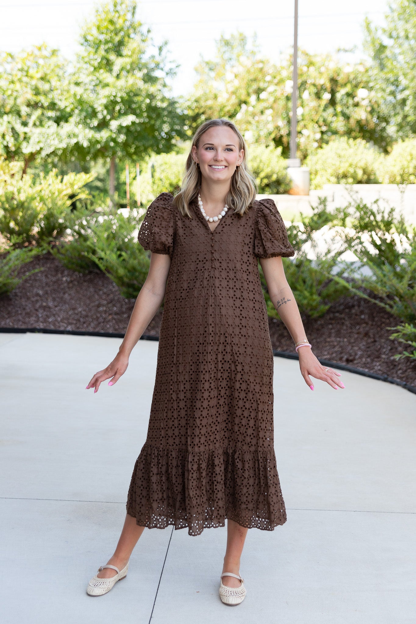 Holland Puff Sleeve Midi Dress