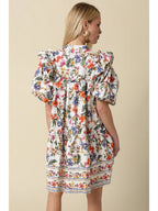 Elyse Floral Ruffle Yoke Mini Dress