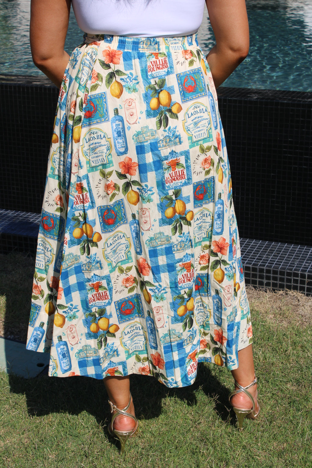 Lake Como A-Line Midi Skirt