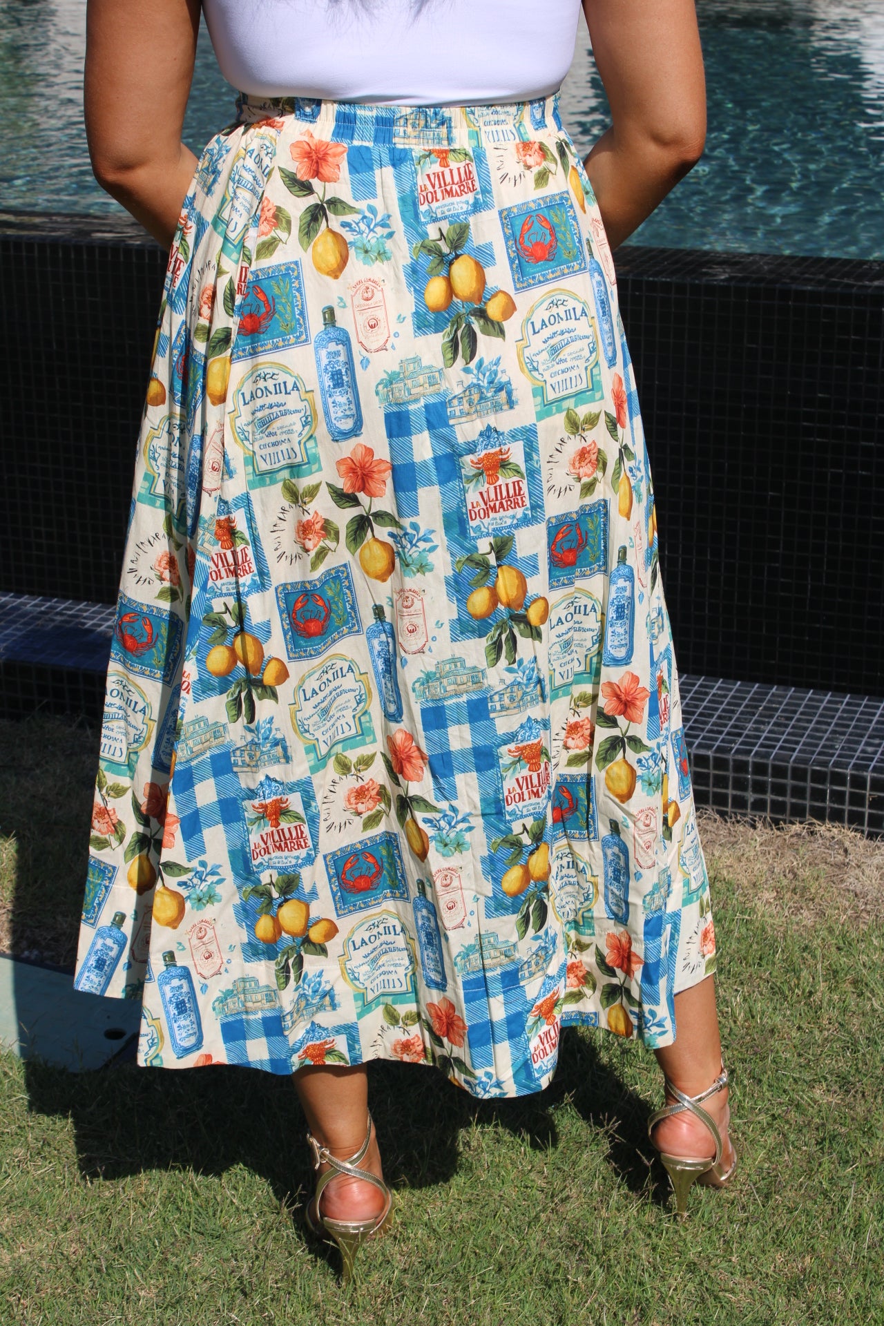Lake Como A-Line Midi Skirt