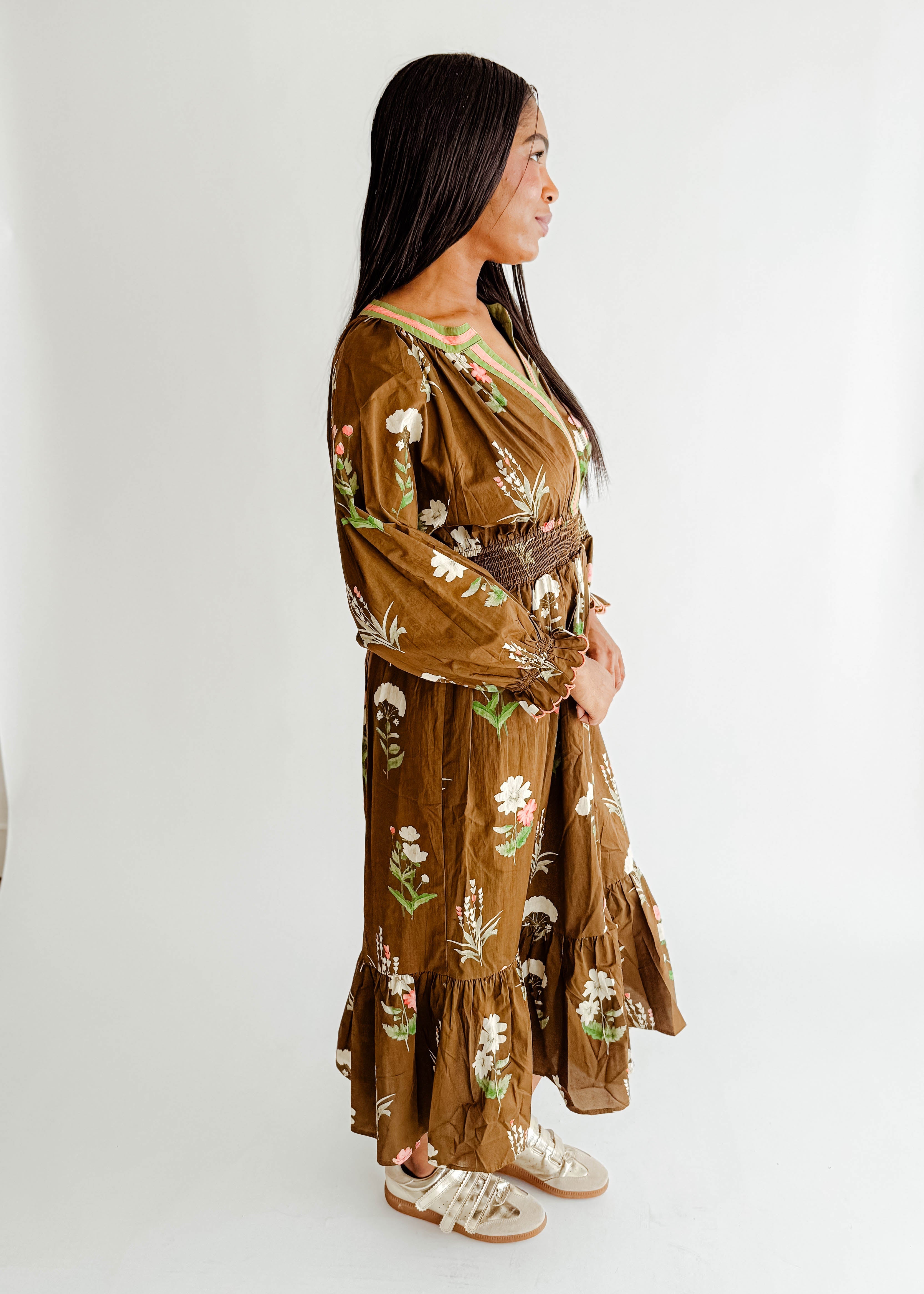 Fiona Floral Print Midi Dress