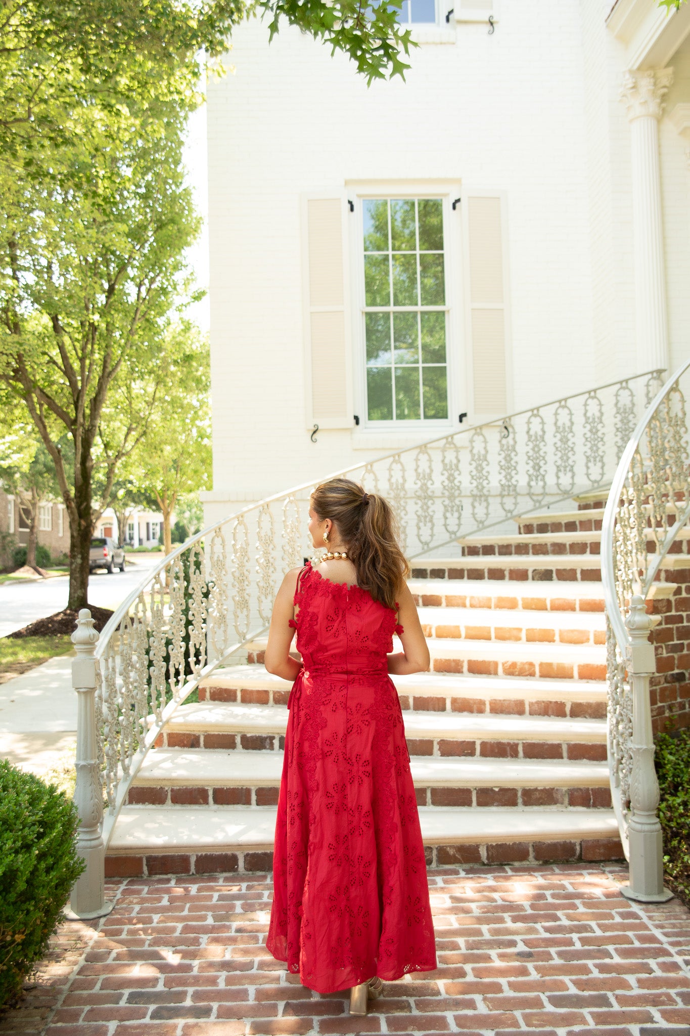 Luci Embroidered Floral Midi Dress