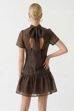 Anna Mock Neck Mini Dress