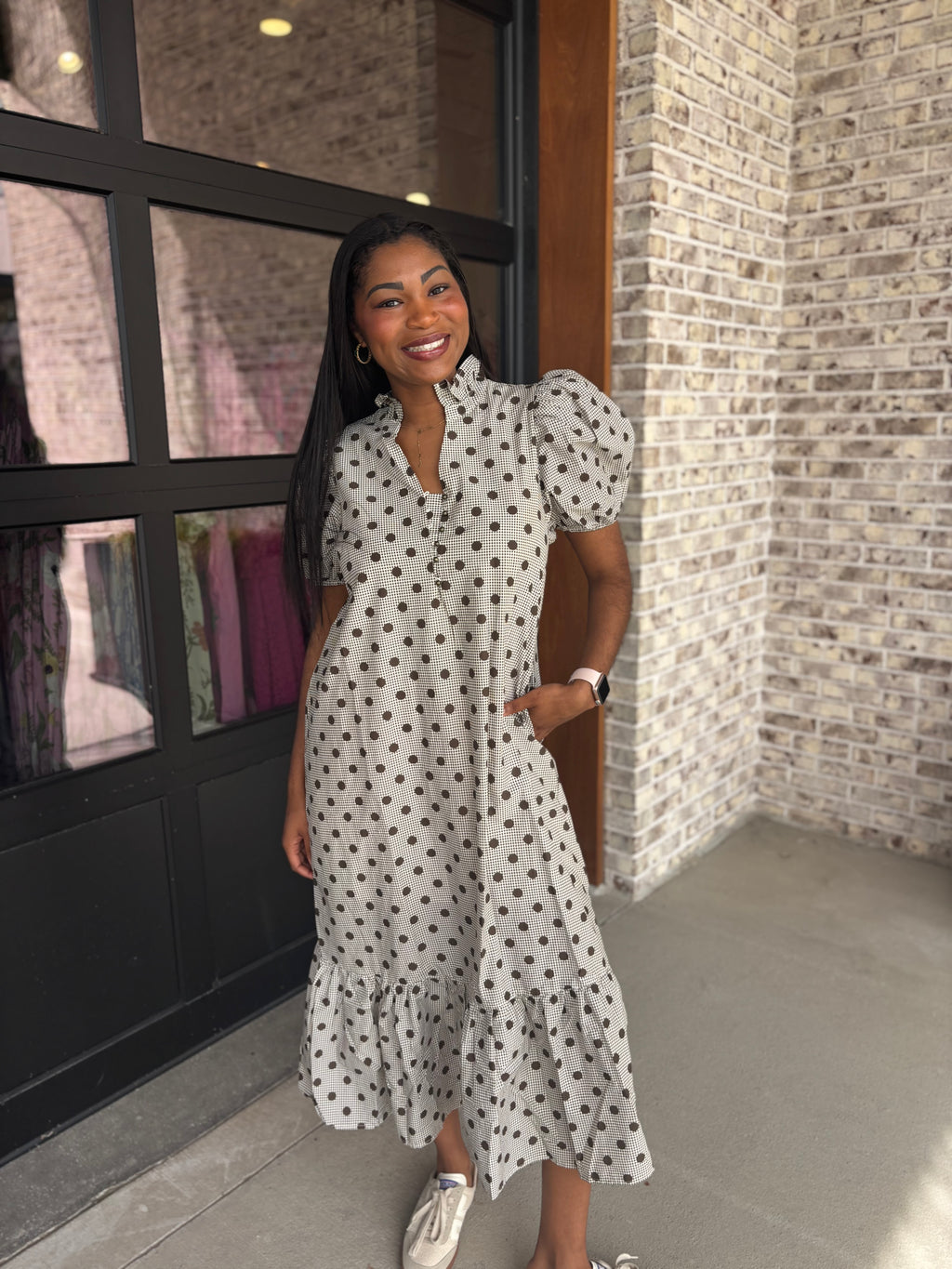 Amber Polka Dot Midi Dress