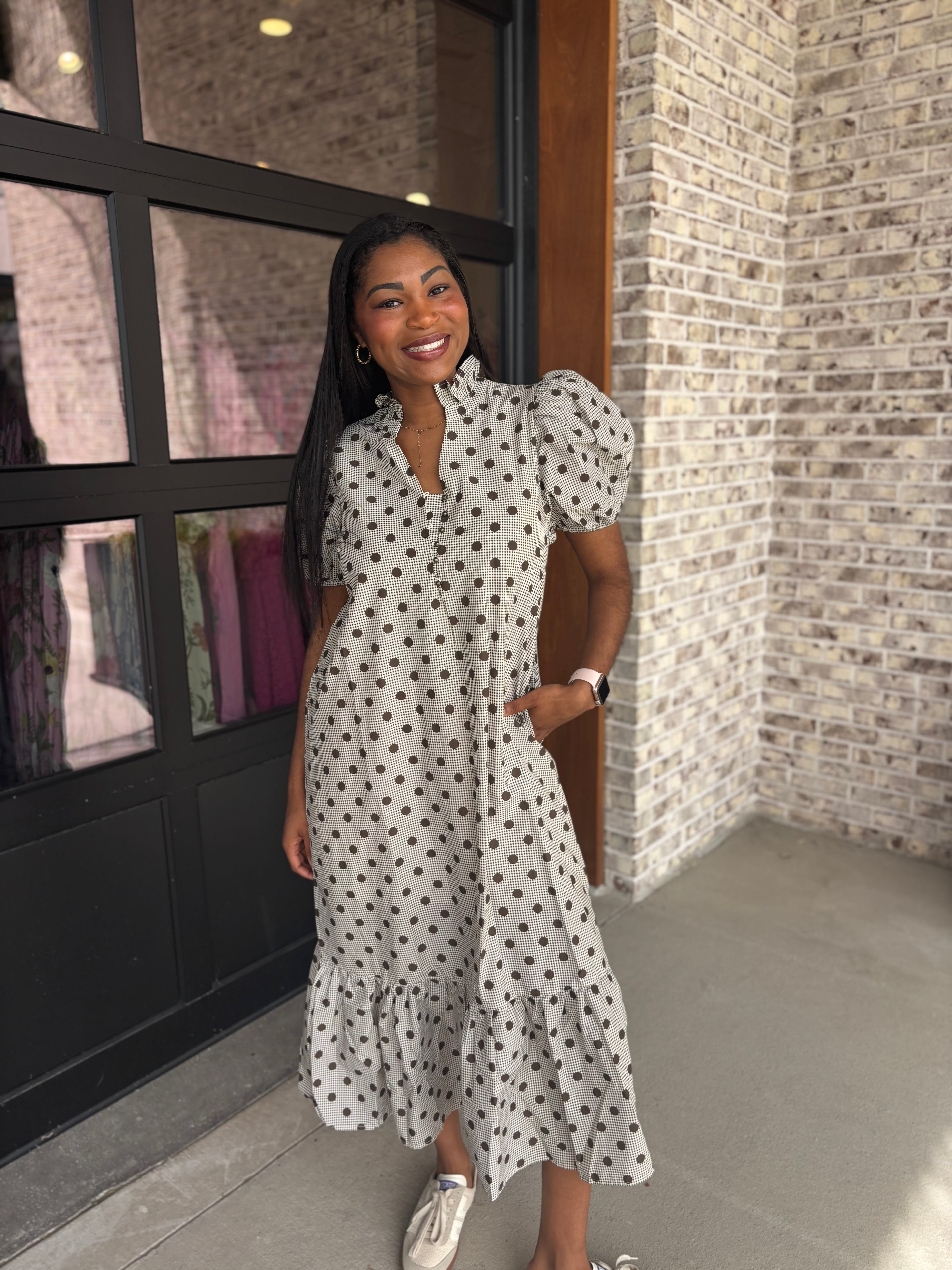 Amber Polka Dot Midi Dress