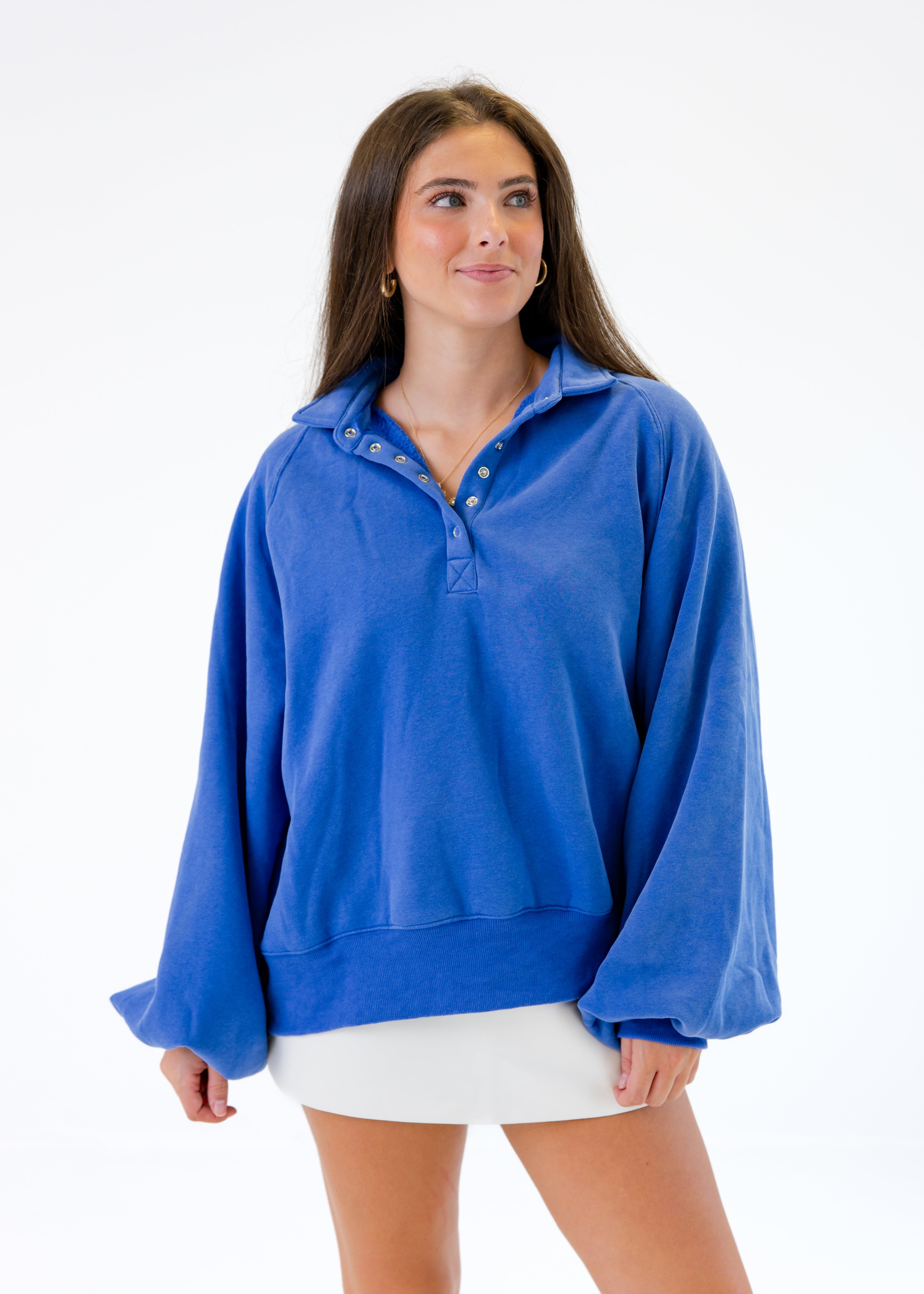 Snap Button Collared Sweatshirt – The Swank Company