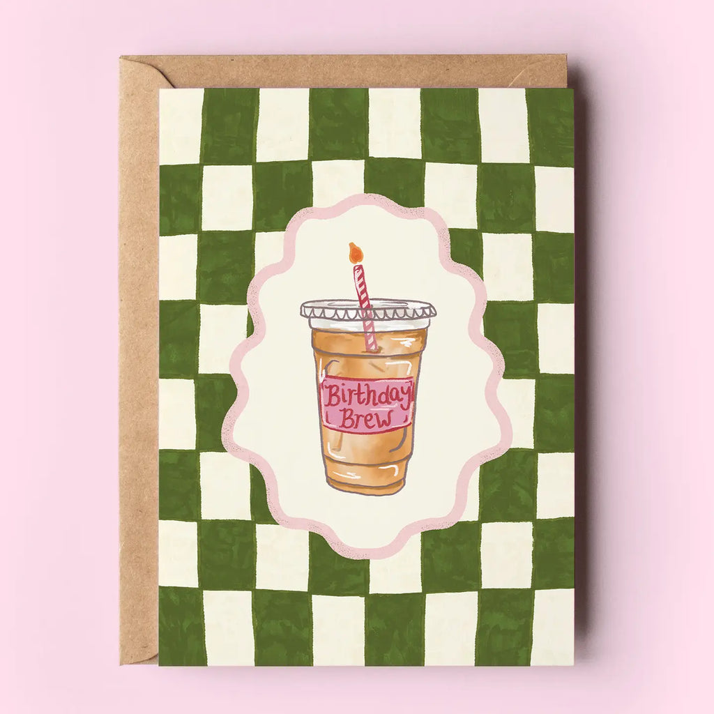Birthday Brew Iced Coffee Coquette Caffeine Greeting Card