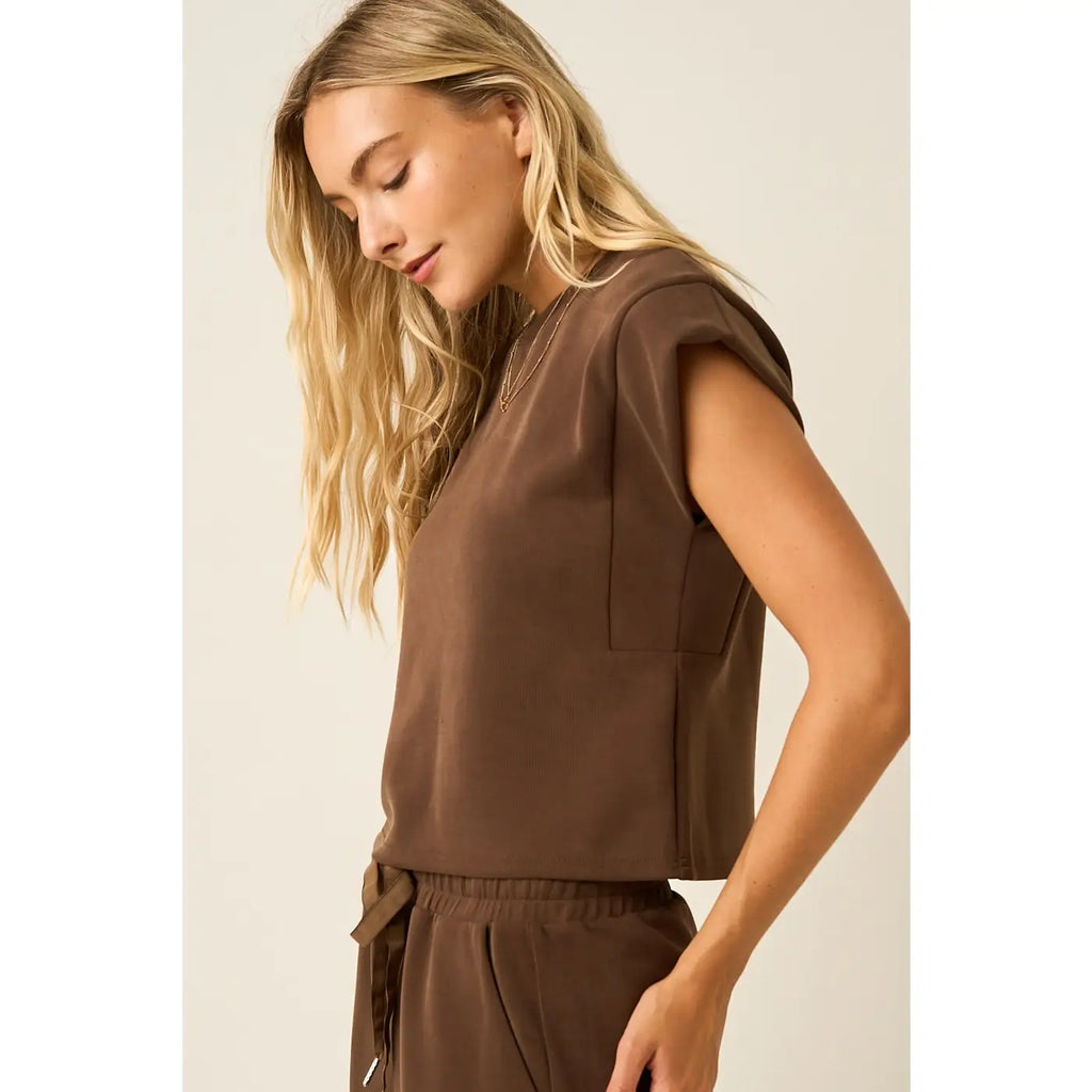Cloud Knit Cap Sleeve Top