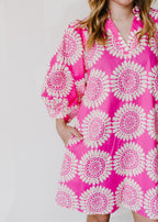 Elowen Medallion Puff Sleeve Dress