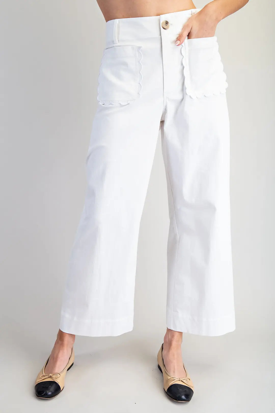 Clara High-Rise Scallop Pocket Pants