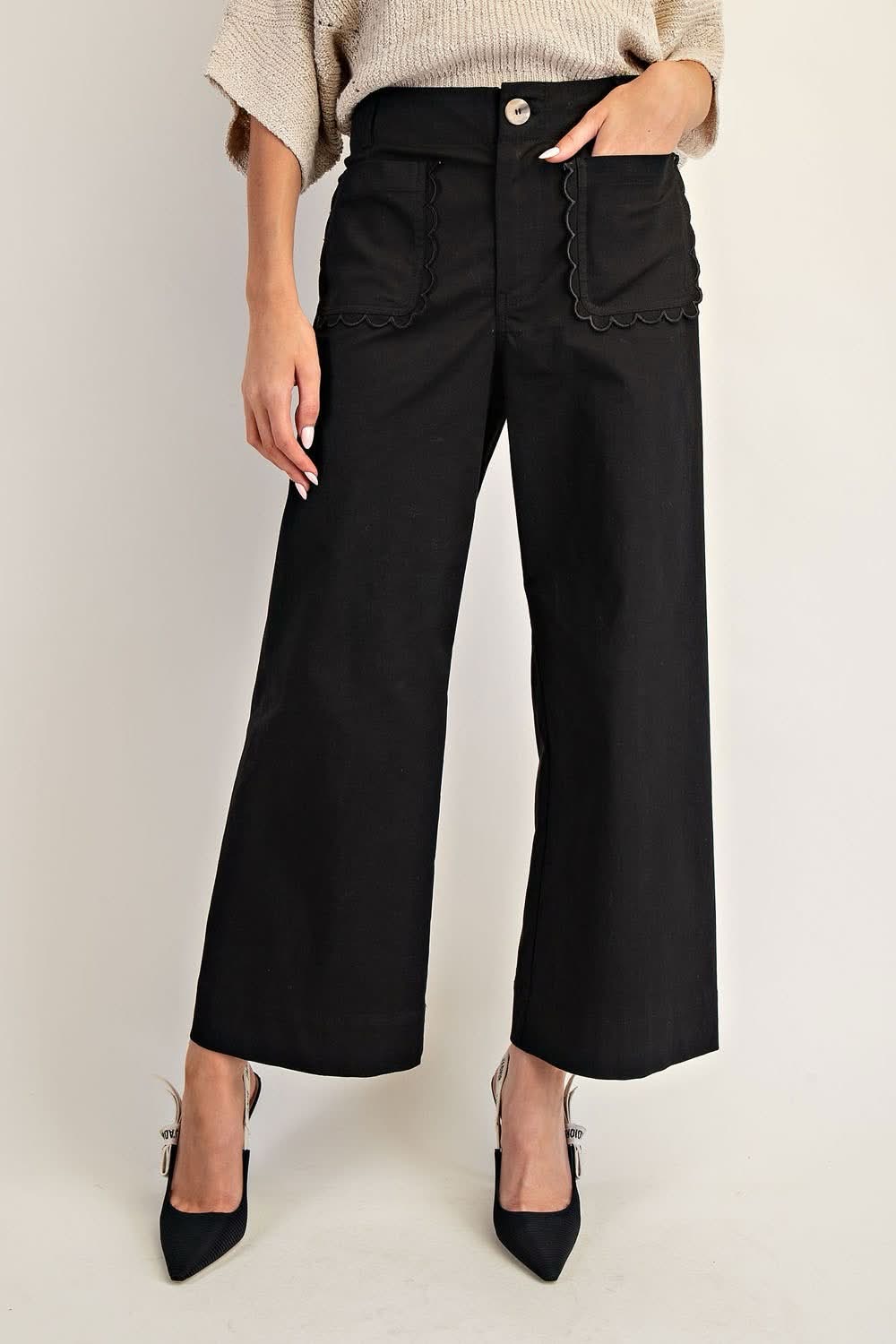 Clara High-Rise Scallop Pocket Pants