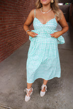 Watercolor Windowpane Midi Skirt