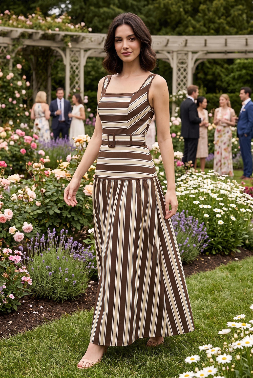 Bella Striped Midi Dress