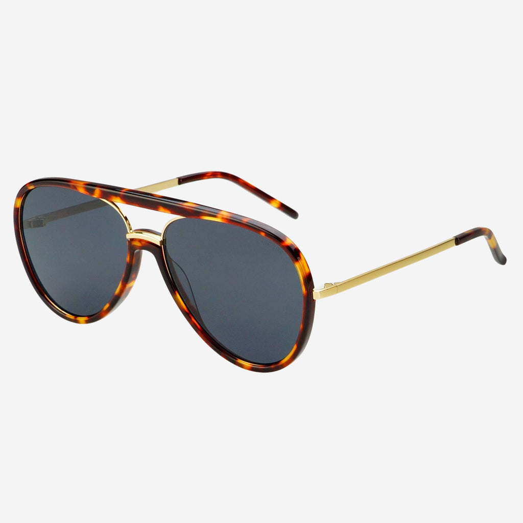 Shay Aviator Sunglasses - Tortoise/Solid Grey